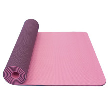 Karimatka Yoga Mat dvouvrstvá TPE růžová fialová