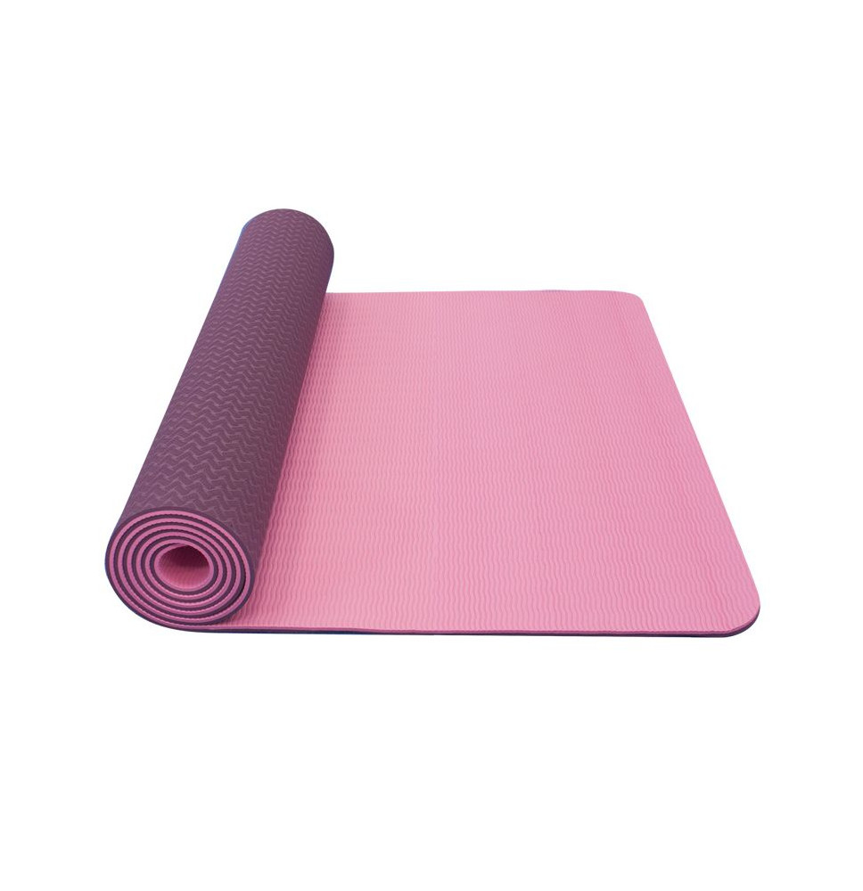 Karimatka Yoga Mat dvouvrstvá TPE růžová fialová