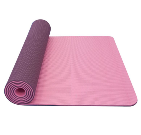 Karimatka Yoga Mat dvouvrstvá TPE růžová/fialová