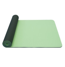 Karimatka Yoga Mat dvouvrstvá TPE sv./tm.zelená