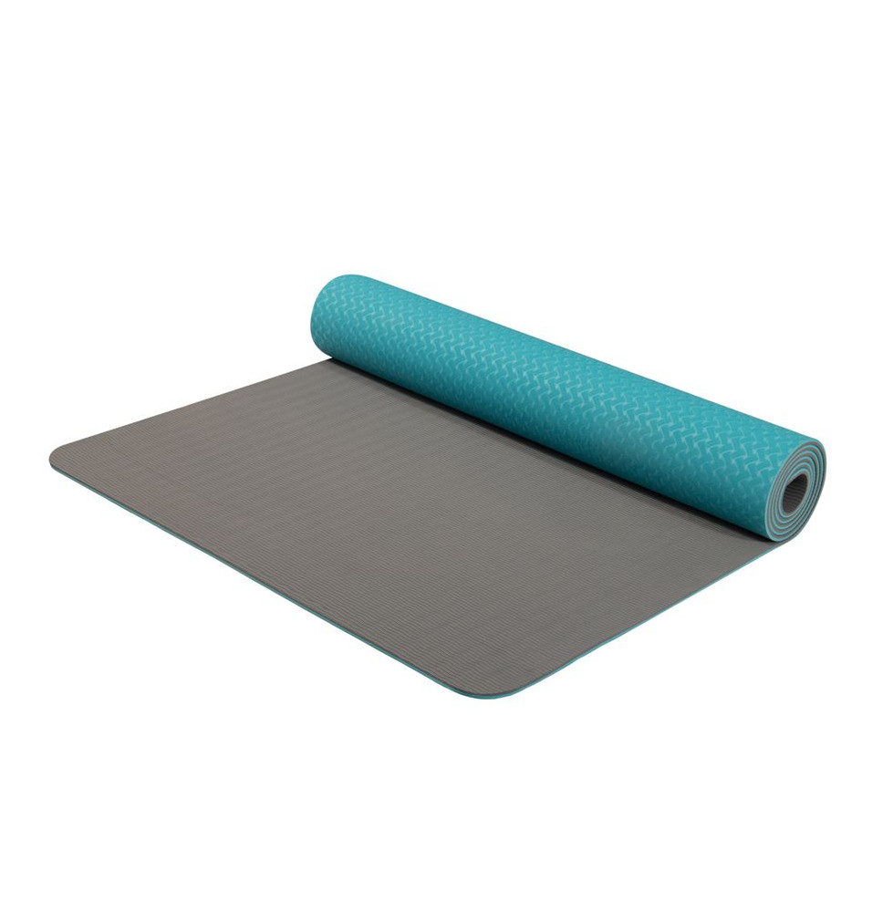 Karimatka Yoga Mat dvouvrstvá TPE tyrkys šedá