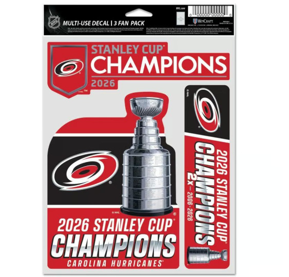 Samolepky 2026 Carolina Hurricanes Stanley Cup Champions