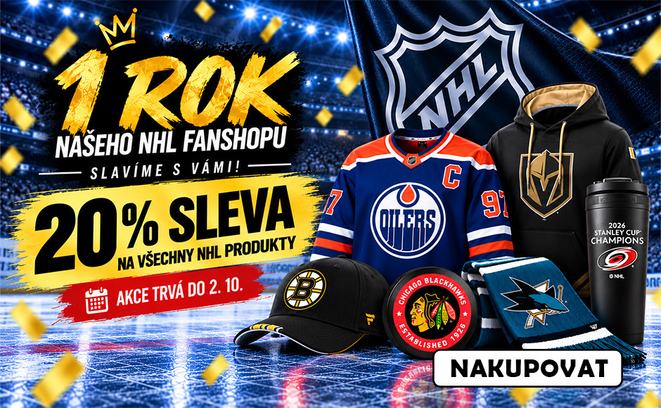 Oslav s námi rok od otevření fanshopu. NHL produkty se slevou 20%.