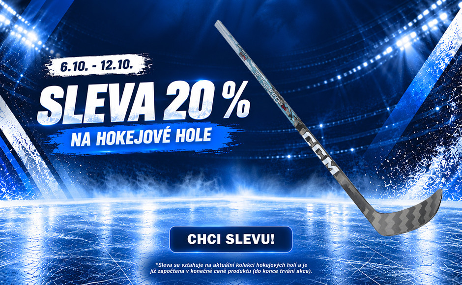Akce JB SPORT! Využij 20% slevu na aktuální kolekci hokejových holí od BAUER a CCM.